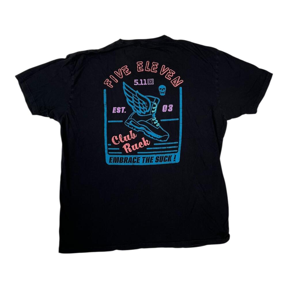 5.11 Tactical T-Shirt Mens 2XL Black Club Ruck Embrace The Suck Skull Graphic